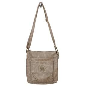 Stone Mountain Tan Faux Leather Crossbody Bag